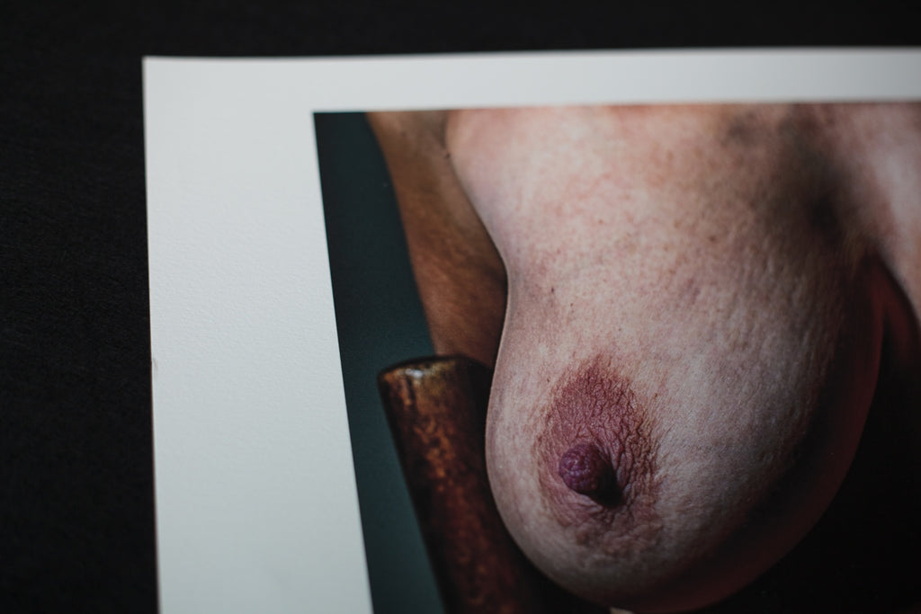 Woman Sitting on Wooden Chair - A3+ size, erotic photography