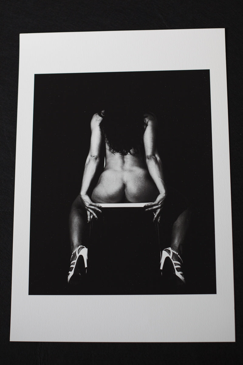 Sitting On White Chair - 2x3 Composition - Erotic Photography