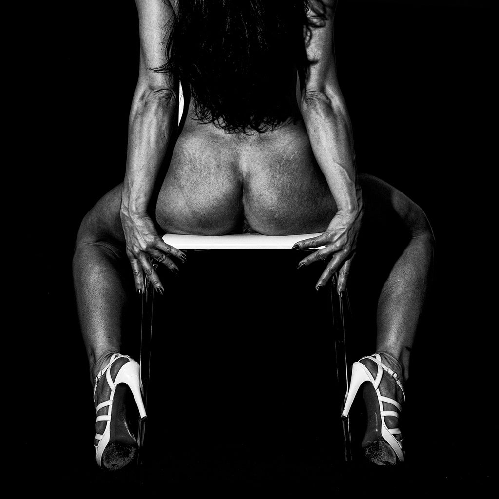 Woman with White High Heel Shoes - Nude Art Photography